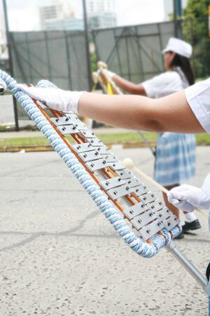 Parade using the bell lyra the music instrument you learned in high school の写真素材