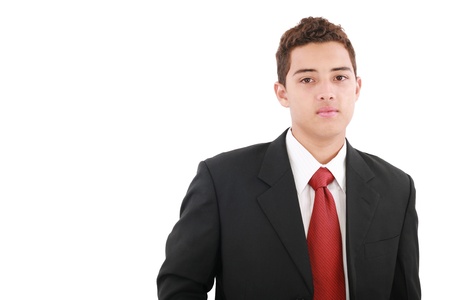 businessman looking at camera, isolated on white backgroundの写真素材