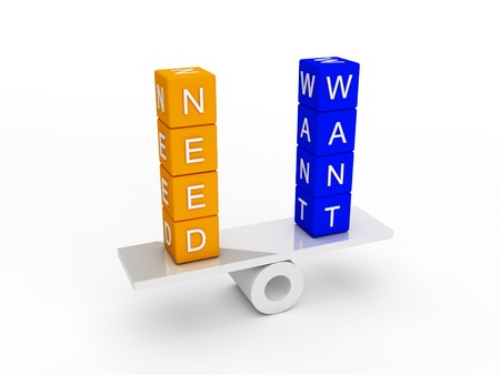 needs and wants balance の写真素材