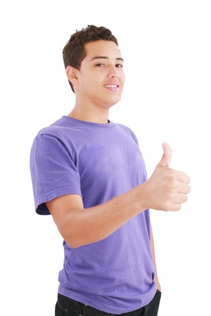 young casual man portrait in a white background 
の写真素材