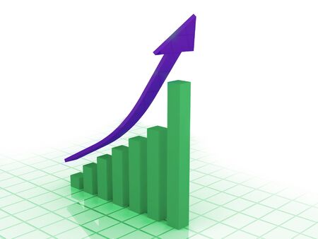 Digital illustration of business graphの写真素材