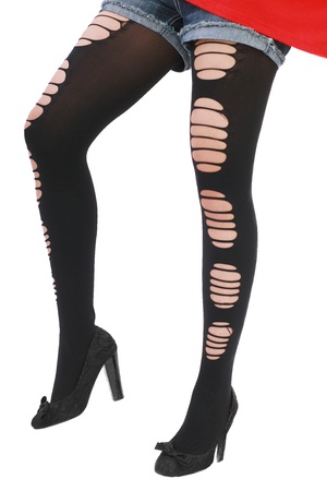 Closeup of female legs, studio shot over white background 
の写真素材