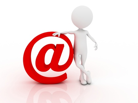 3d small people with the email. 3d image.の写真素材