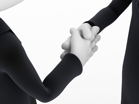 3d Close-up two businessmen shaking hands の写真素材