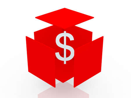 Dollar in box の写真素材