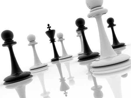 chess piece advising to strategic behavior の写真素材