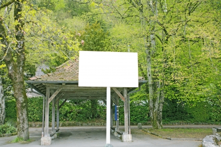 billboard in a public park backgroundの写真素材