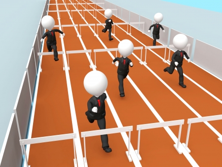 3D business men racingの写真素材