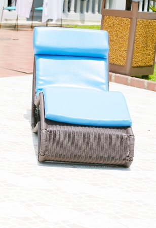 Lounge relaxing chair in the terraceの写真素材