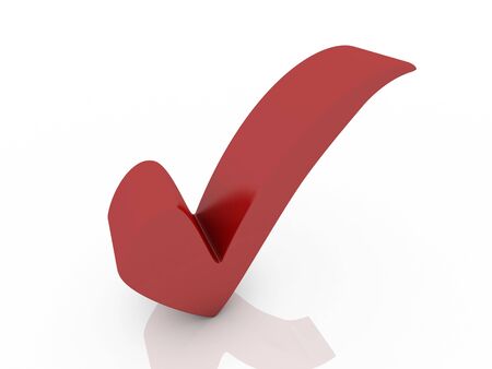 Perfect 3d checkmark isolated on white の写真素材