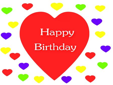 Happy Birthday Heart render (isolated on white) の写真素材