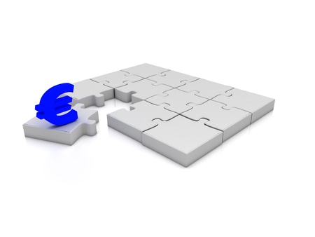The missing piece is finance euro sign white jigsaw puzzle 
の写真素材