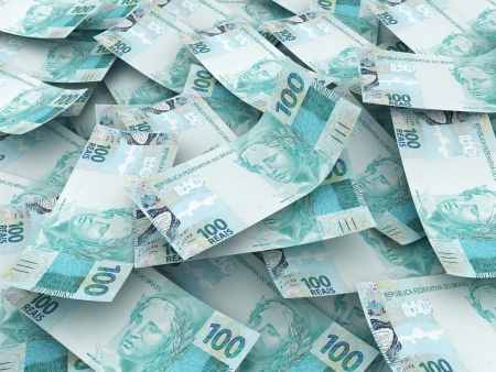New brazilian currency - one hundred Real. の写真素材