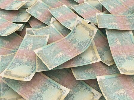 Indian Rupees, money pile indian billsの写真素材