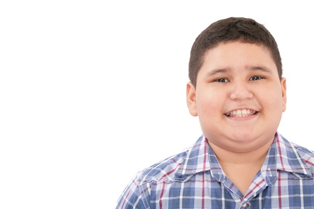 Portrait of a cute boy, isolated on white の写真素材