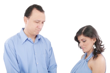 Unhappy couple going through break-up の写真素材