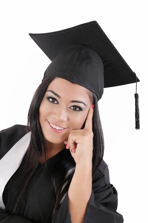 Portrait of happy graduation woman 
の写真素材
