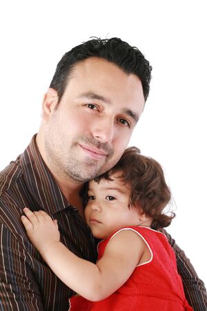 Close up of father and daughterの写真素材