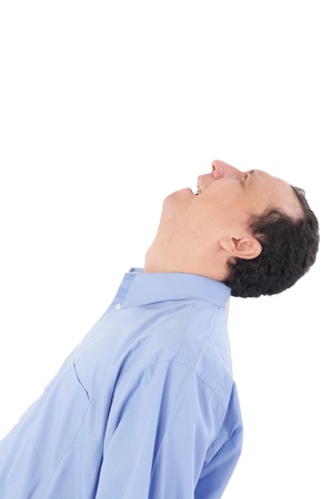 a man shouting while beeing very frustrated の写真素材