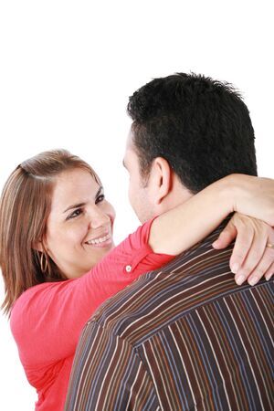 Portrait of happy couple embracing with loveの写真素材