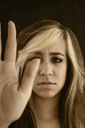 Unhappy young woman の写真素材