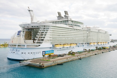NASSAU, BAHAMAS-FEB 4 Royal Caribbean, Allure of the Seas, docked in Nassau, Bahamas on Feb 4, 2013. It holds the record for the largest passenger ship ever constructed , just 2.0 in. longer the Oasis of the Seasのeditorial素材