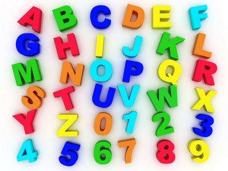 3d full alphabet with numerals の写真素材