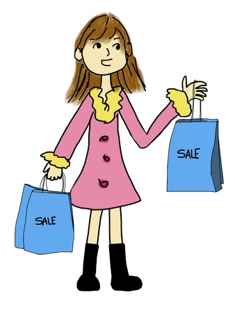 pretty girl shopping の写真素材