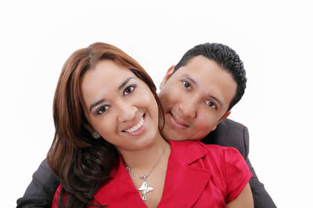 Beautiful loving couple hugging and having funの写真素材