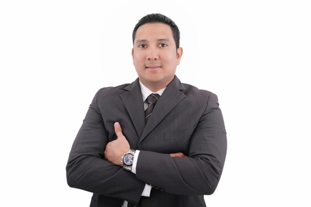 Portrait of a business man isolated on white background. Studio shot.の写真素材