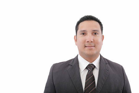 young business man portrait isolated on whiteの写真素材
