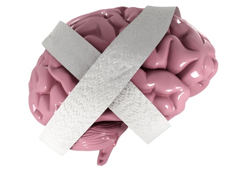 Dementia disease and a loss of brain function and memories as alzheimers as a medical health care icon of neurology and mental problems の写真素材