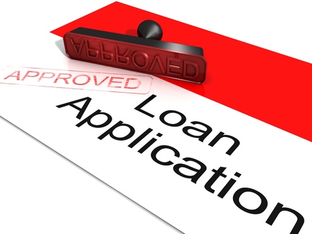 Loan Application Approved Showing Credit Agreement の写真素材