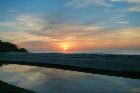 Beautiful landscape with a sunriseの写真素材