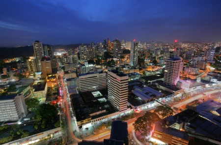 Panama City in the twilightの写真素材