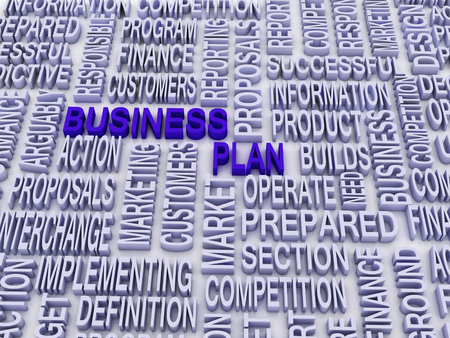 3d Business plan and other related words. の写真素材