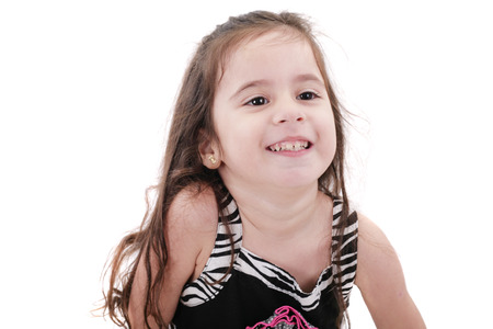 Happy little girl portrait の写真素材