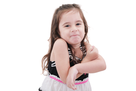 Little girl making funny faceの写真素材