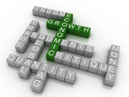 3d Background concept wordcloud illustration of economic growthの写真素材