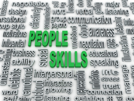 3d imagen, background concept wordcloud illustration of people skills の写真素材