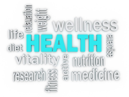 3d The word Health of words related to healthcareの写真素材
