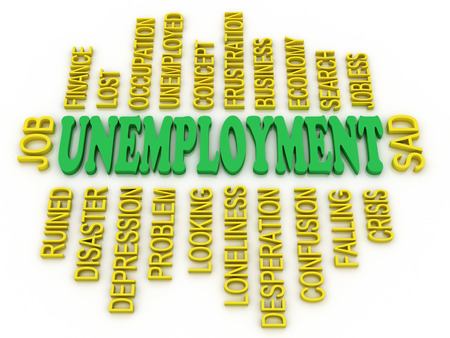 3d Unemployment message concept. Jobs crisis conceptの写真素材