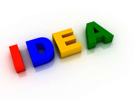 3d imagen about word Ideaの写真素材