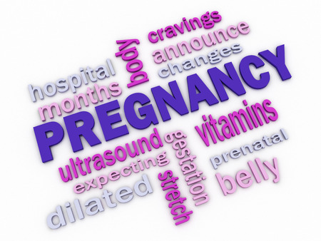 3d Pregnancy Word Cloud Concept with great termsの写真素材
