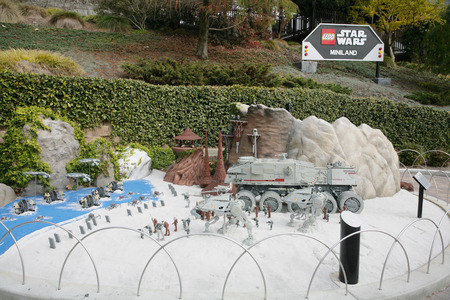 CARLSBAD, US, FEB 6: Star Wars Miniland at Legoland in Carlsbad, California on Feb 6, 2014. Guests can enjoy seven of the most famous scenes from the six live-action Star Wars movies, as well as a scene from the animated series Star Wars: The Clone Wars aのeditorial素材