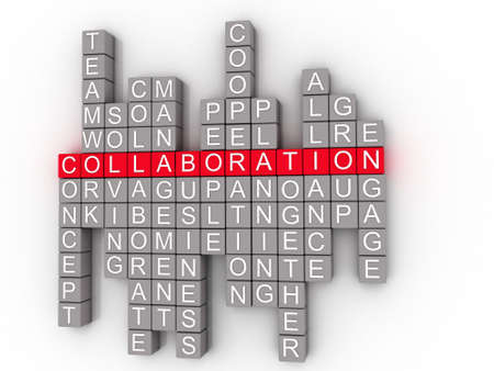 Collaboration Word Cloud Concept on a 3D の写真素材