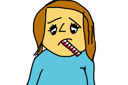 Imagen of a sick little girl の写真素材