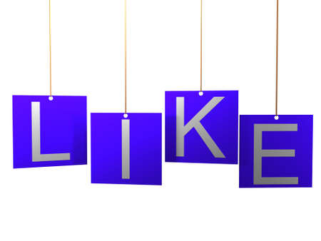 3D blue word like on white backgroundの写真素材