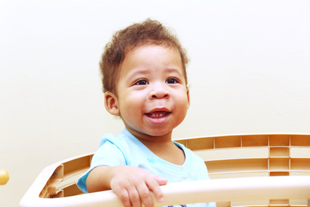 Closeup of beautiful face of African baby の写真素材