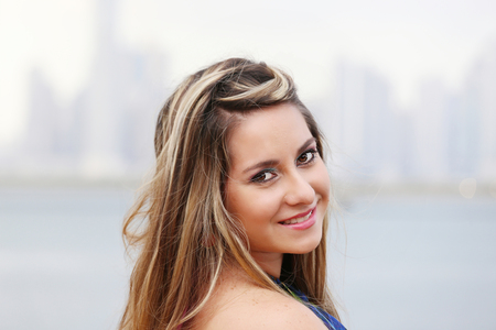 Beautiful woman outdoorsの写真素材